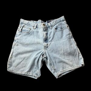 Eddie Bauer 90s Vintage Mom High Waisted Blue Denim Shorts Sz 12P